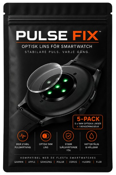 Optiska sensorlinser för pulsregistrering Pulse Fix 5-pack för stabil pulsregistrering